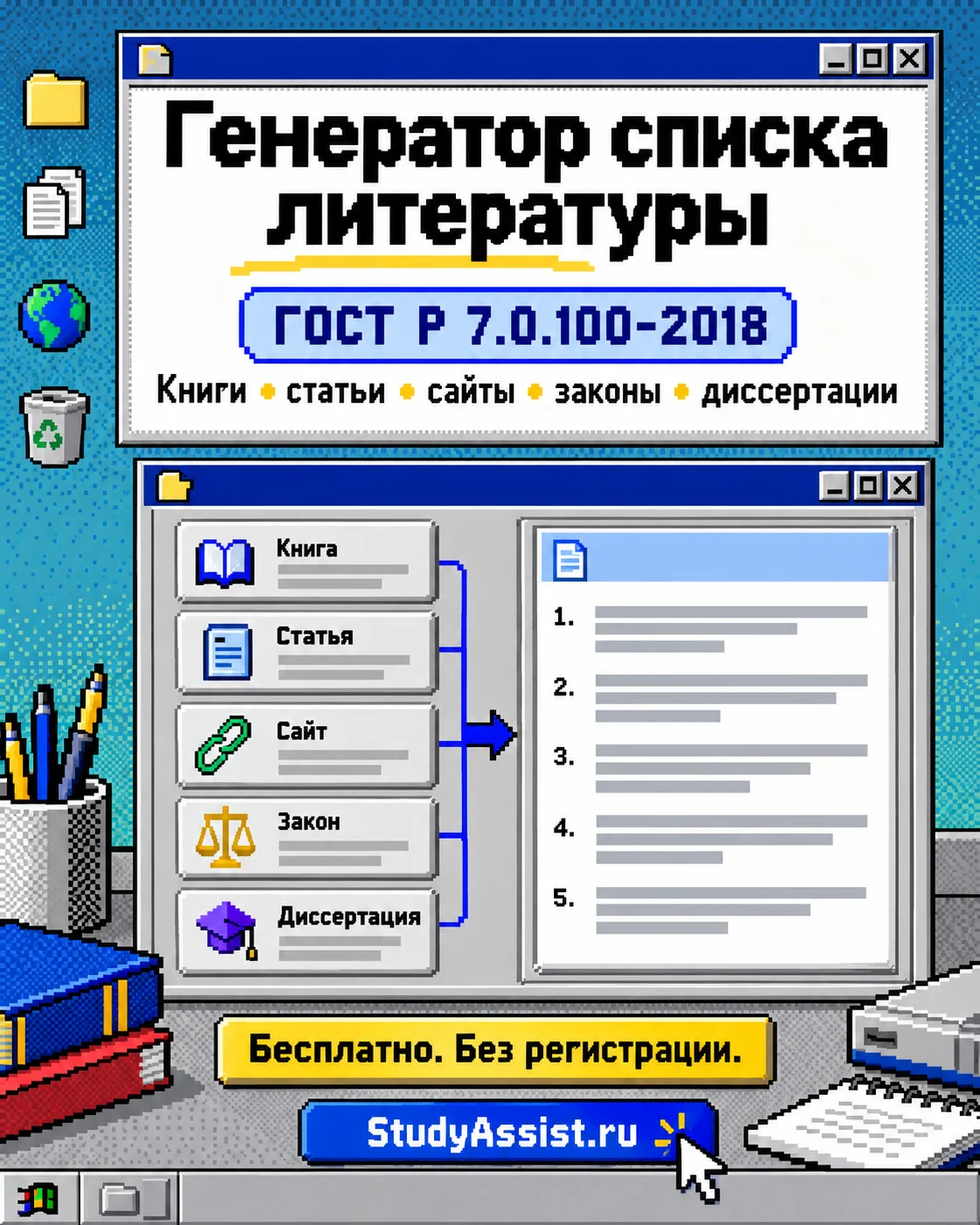 Запустили бесплатный генератор списка литературы по ГОСТу